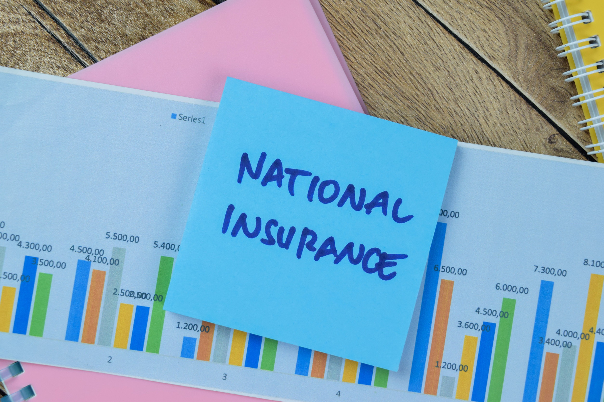 A blue sticky note with